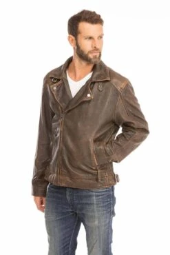GIPSY Blouson Cuir Homme Biker Marron Vieilli " 14879 " 26 GIPSY Blouson Cuir Homme Biker Marron Vieilli " 14879 " -Maroquinerie blouson cuir homme perfecto marron 14879 12 034101100 1747 28092023