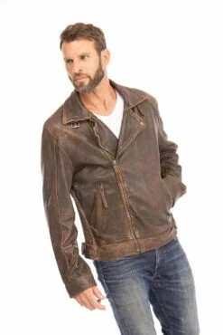 GIPSY Blouson Cuir Homme Biker Marron Vieilli " 14879 " 23 GIPSY Blouson Cuir Homme Biker Marron Vieilli " 14879 " -Maroquinerie blouson cuir homme perfecto marron 14879 13 064133000 1747 28092023