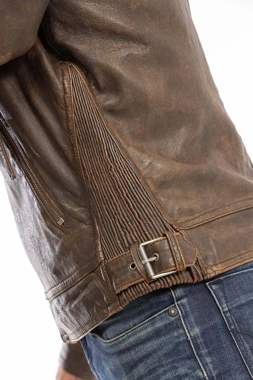 GIPSY Blouson Cuir Homme Biker Marron Vieilli " 14879 " 6 GIPSY Blouson Cuir Homme Biker Marron Vieilli " 14879 " – Image 6