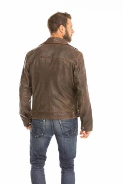 GIPSY Blouson Cuir Homme Biker Marron Vieilli " 14879 " 24 GIPSY Blouson Cuir Homme Biker Marron Vieilli " 14879 " -Maroquinerie blouson cuir homme perfecto marron 14879 6 005615300 1747 28092023
