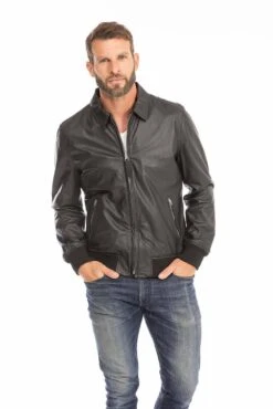 Schott Blouson Pilote Cuir Agneau Noir " LC YALES " -Maroquinerie blouson cuir homme schott noir lc yales style pilote 5 028448200 1108 29092023