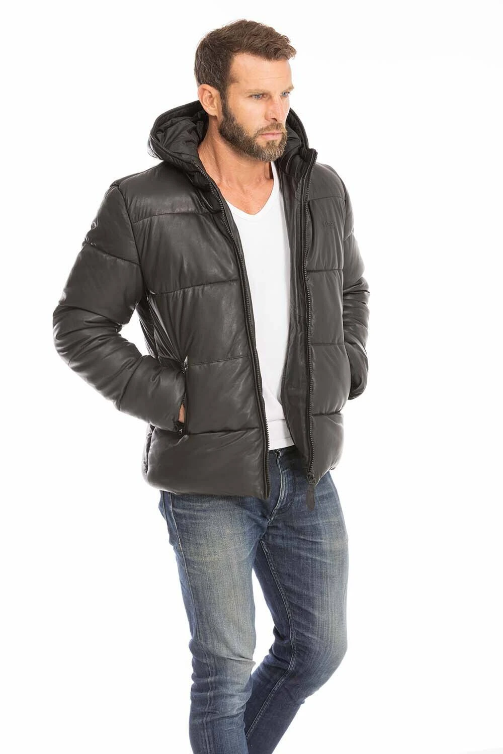 Doudoune Capuche Homme Noir Schott " LC OKLAHOMA H " 5 Doudoune Capuche Homme Noir Schott " LC OKLAHOMA H " – Image 5