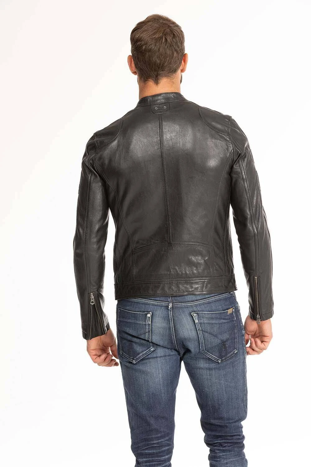 Blouson Cuir Homme Noir Daytona " 102434 " – Image 6