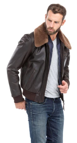 REDSKINS Blouson Cuir Homme Marron "COMMANDER STRIKING" -Maroquinerie blouson cuir homme vachette marron 98 redskins style pilote 3 020417000 1406 01102019
