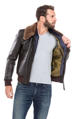 REDSKINS Blouson Cuir Homme Marron "COMMANDER STRIKING" -Maroquinerie blouson cuir homme vachette marron 98 redskins style pilote 8 046406500 1406 01102019