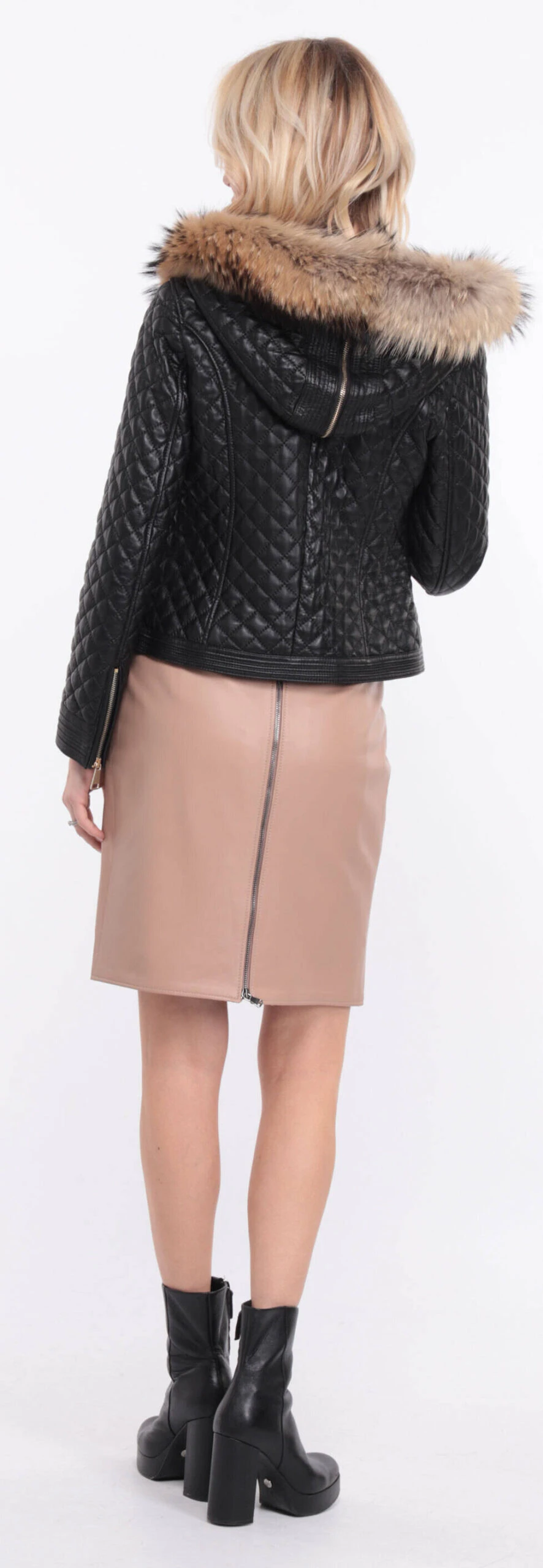 Blouson Cuir Femme Agneau Noir " KATY " 13 Blouson Cuir Femme Agneau Noir " KATY " â Image 13