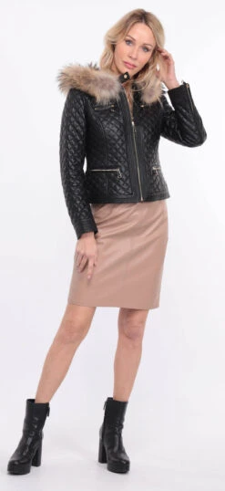 Blouson Cuir Femme Agneau Noir " KATY " 25 Blouson Cuir Femme Agneau Noir " KATY " -Maroquinerie blouson cuir katia noir 16 035340400 1407 01072023 scaled