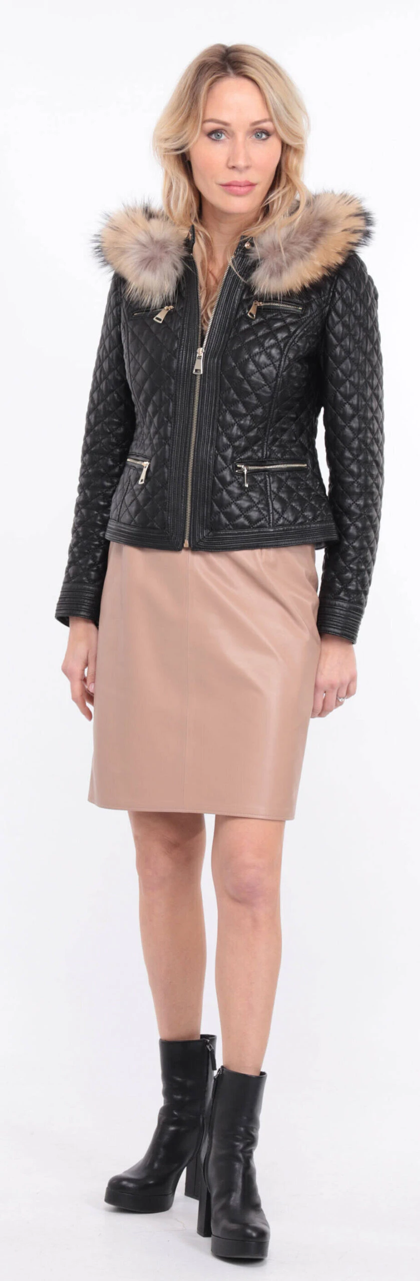 Blouson Cuir Femme Agneau Noir " KATY " 11 Blouson Cuir Femme Agneau Noir " KATY " â Image 11