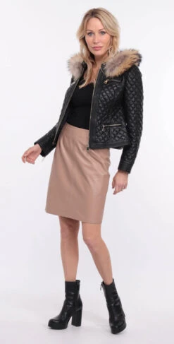 Blouson Cuir Femme Agneau Noir " KATY " 24 Blouson Cuir Femme Agneau Noir " KATY " -Maroquinerie blouson cuir katia noir 6 067620600 1407 01072023 scaled