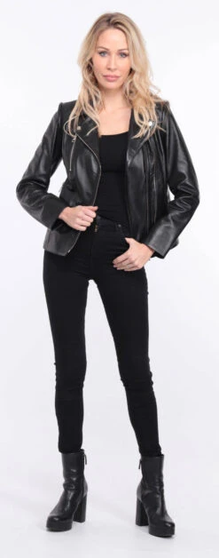 Blouson Cuir Femme Biker Noir " ELISE " -Maroquinerie blouson cuir noir elsa 17 002688200 1153 01072023 scaled