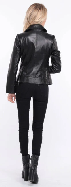Blouson Cuir Femme Biker Noir " ELISE " -Maroquinerie blouson cuir noir elsa 7 036241200 1153 01072023 scaled
