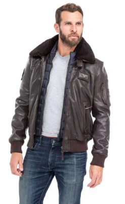 Blouson Marron Patrouille De France "RAFAL YCON" -Maroquinerie blouson cuir pilote redskins 120 patrouille de france 1 085869600 1413 01102019