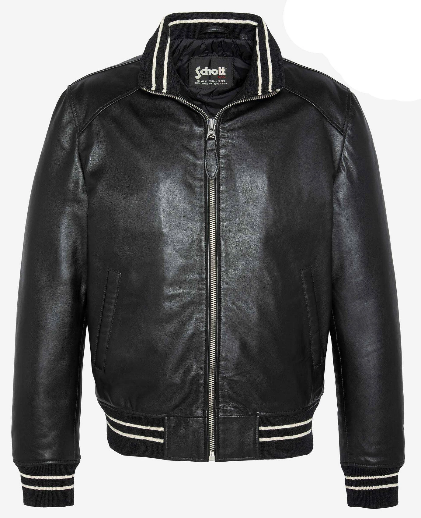 Blouson Cuir Homme Noir Schott Esprit Teddy "LC FRESNOVARS" 2 Blouson Cuir Homme Noir Schott Esprit Teddy "LC FRESNOVARS" – Image 2