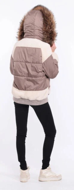Blouson Tissu Mouton Et Renard Beige " MEVON " -Maroquinerie blouson megeve beige 3 043029300 1405 01072023 scaled
