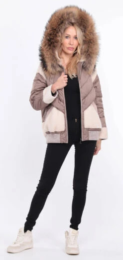 Blouson Tissu Mouton Et Renard Beige " MEVON " -Maroquinerie blouson megeve beige 4 062625700 1405 01072023 scaled
