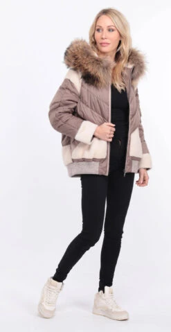 Blouson Tissu Mouton Et Renard Beige " MEVON " -Maroquinerie blouson megeve beige 6 073324600 1405 01072023 scaled