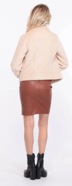 Blouson Femme Alcantara Ecru " MELANIE "