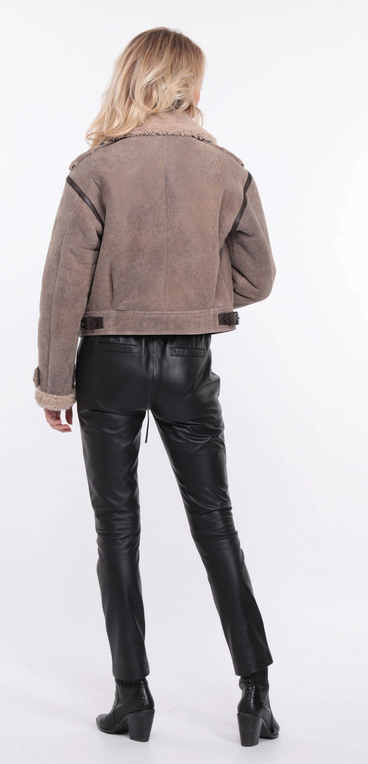 Blouson Cuir Mouton Femme Marron Vieilli " NATALIE " 16 Blouson Cuir Mouton Femme Marron Vieilli " NATALIE " – Image 16