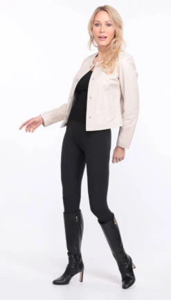 Spencer Cuir Agneau écru " NEW BE " -Maroquinerie blouson new brenda ecru 19 013161100 1402 01072023