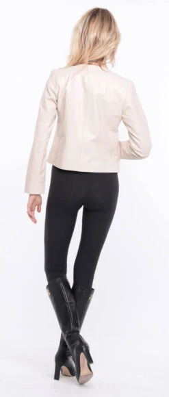 Spencer Cuir Agneau écru " NEW BE " -Maroquinerie blouson new brenda ecru 4 065984300 1402 01072023 scaled