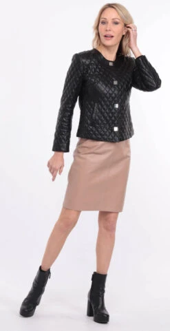 Spencer Cuir Agneau Noir " NEW BE " -Maroquinerie blouson new brenda noir 10 053703900 1401 01072023 scaled