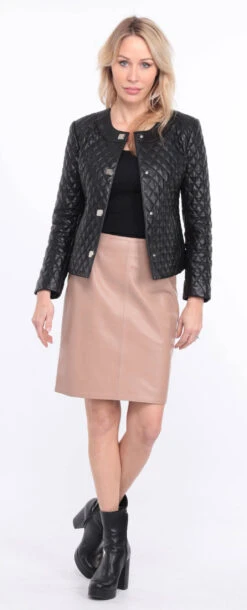 Spencer Cuir Agneau Noir " NEW BE " -Maroquinerie blouson new brenda noir 12 084270500 1401 01072023 scaled