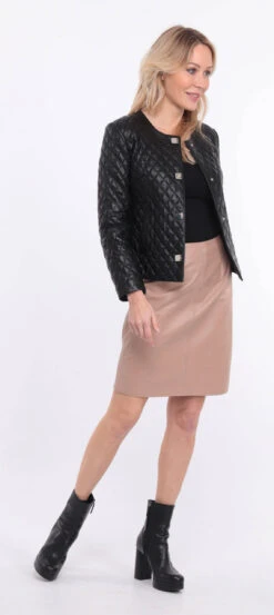 Spencer Cuir Agneau Noir " NEW BE "