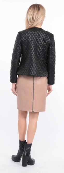 Spencer Cuir Agneau Noir " NEW BE " -Maroquinerie blouson new brenda noir 4 028581900 1401 01072023 scaled