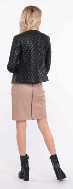 Spencer Cuir Agneau Noir " NEW BE " -Maroquinerie blouson new brenda noir 6 069633000 1401 01072023 scaled