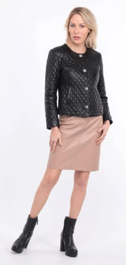 Spencer Cuir Agneau Noir " NEW BE " -Maroquinerie blouson new brenda noir 7 004688200 1401 01072023 scaled