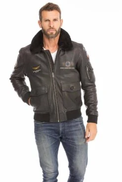 Blouson Cuir Homme Noir " 102424 " 22 Blouson Cuir Homme Noir " 102424 " -Maroquinerie blouson pilote aviateur homme noir 102424 11 089575300 1009 29092023