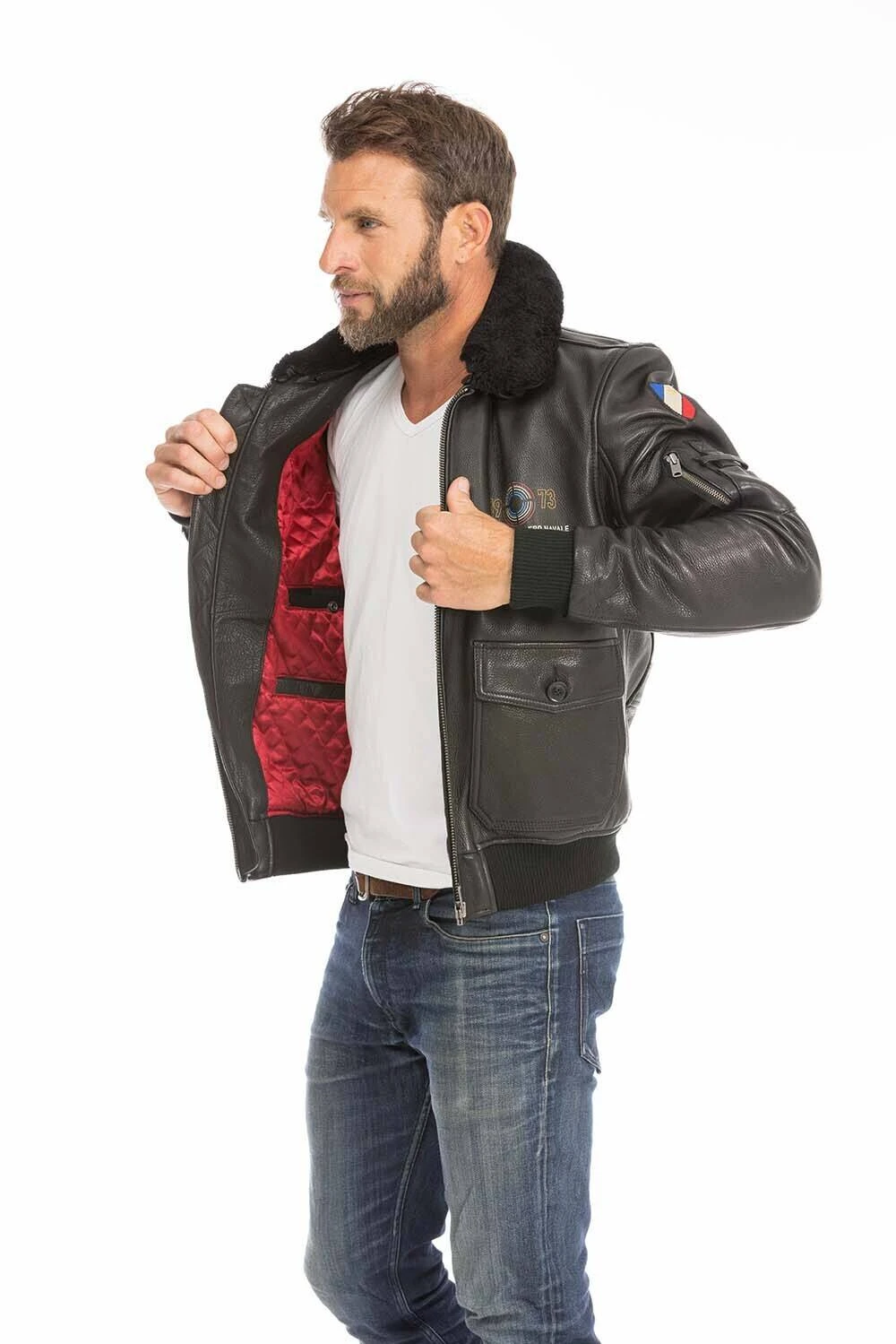 Blouson Cuir Homme Noir " 102424 " 16 Blouson Cuir Homme Noir " 102424 " – Image 16