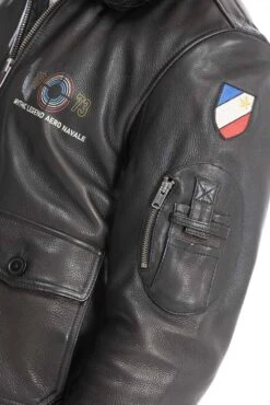 Blouson Cuir Homme Noir " 102424 " 23 Blouson Cuir Homme Noir " 102424 " -Maroquinerie blouson pilote aviateur homme noir 102424 17 035733000 1009 29092023