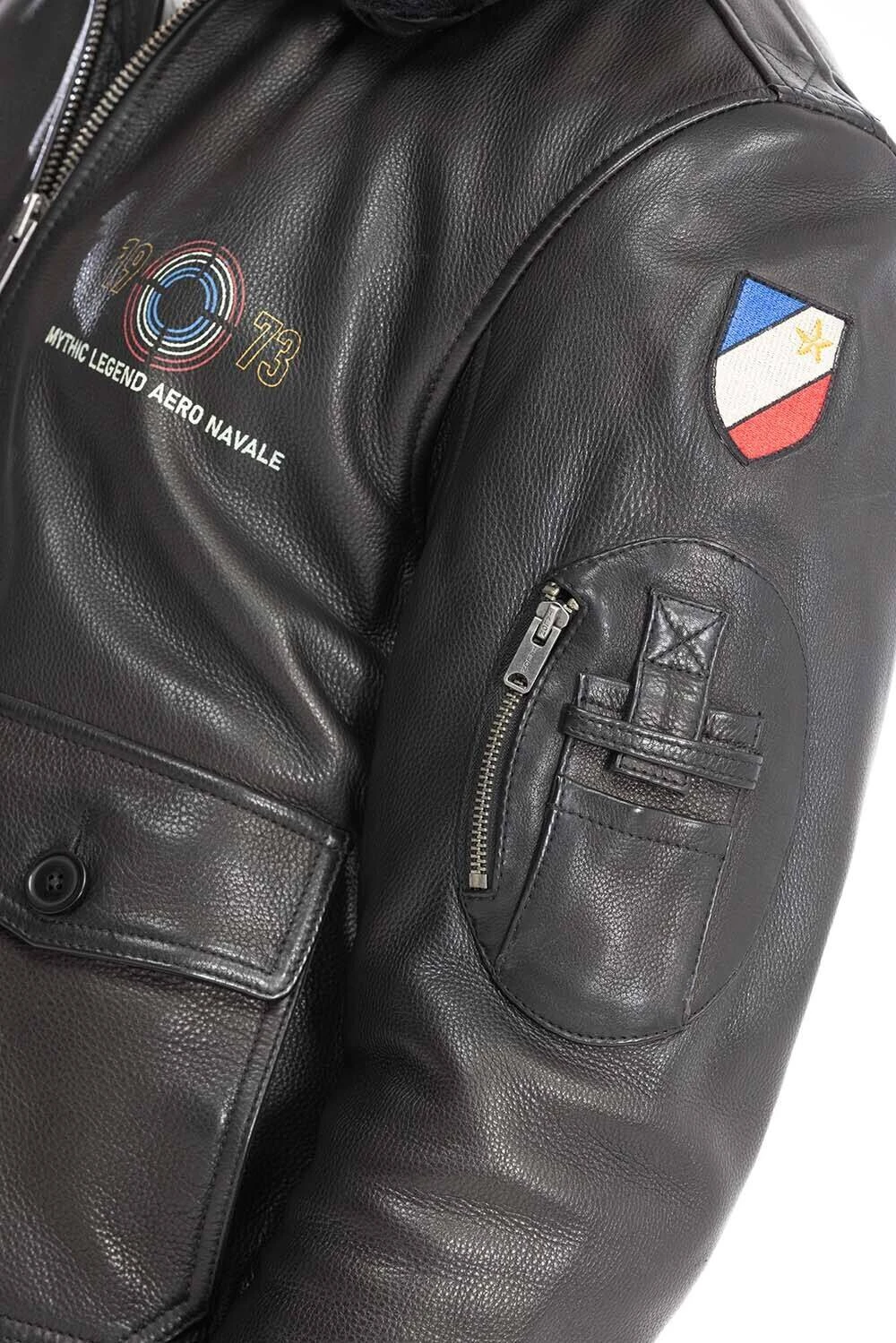 Blouson Cuir Homme Noir " 102424 " 7 Blouson Cuir Homme Noir " 102424 " – Image 7