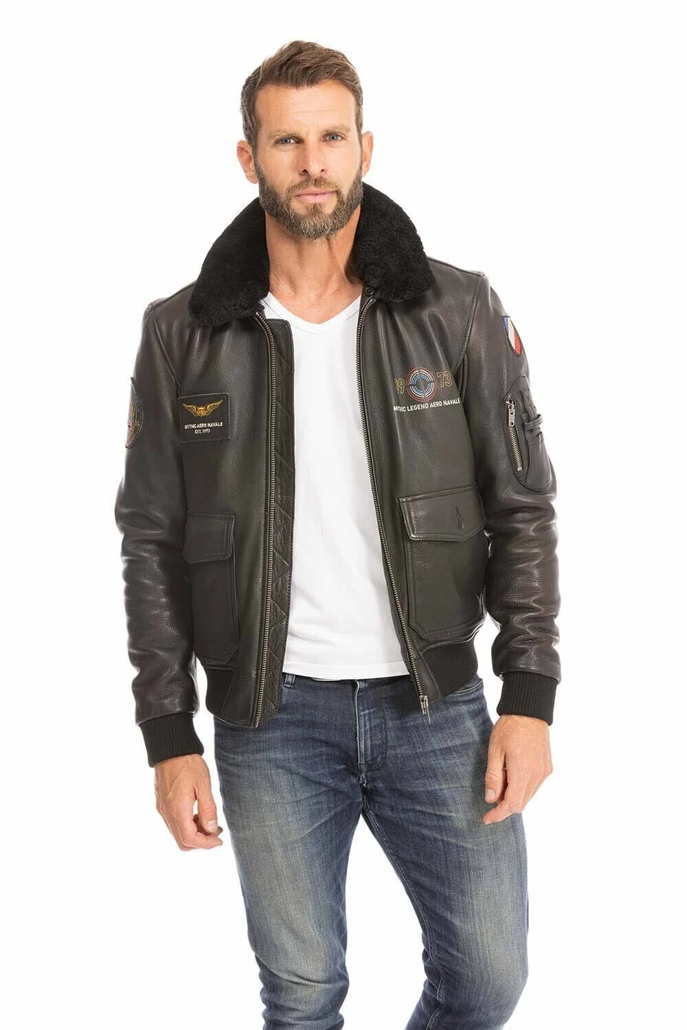 Blouson Cuir Homme Noir " 102424 " 2 Blouson Cuir Homme Noir " 102424 " – Image 2