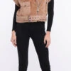 Gilet Sans Manches Mouton Camel Femme " SIE "