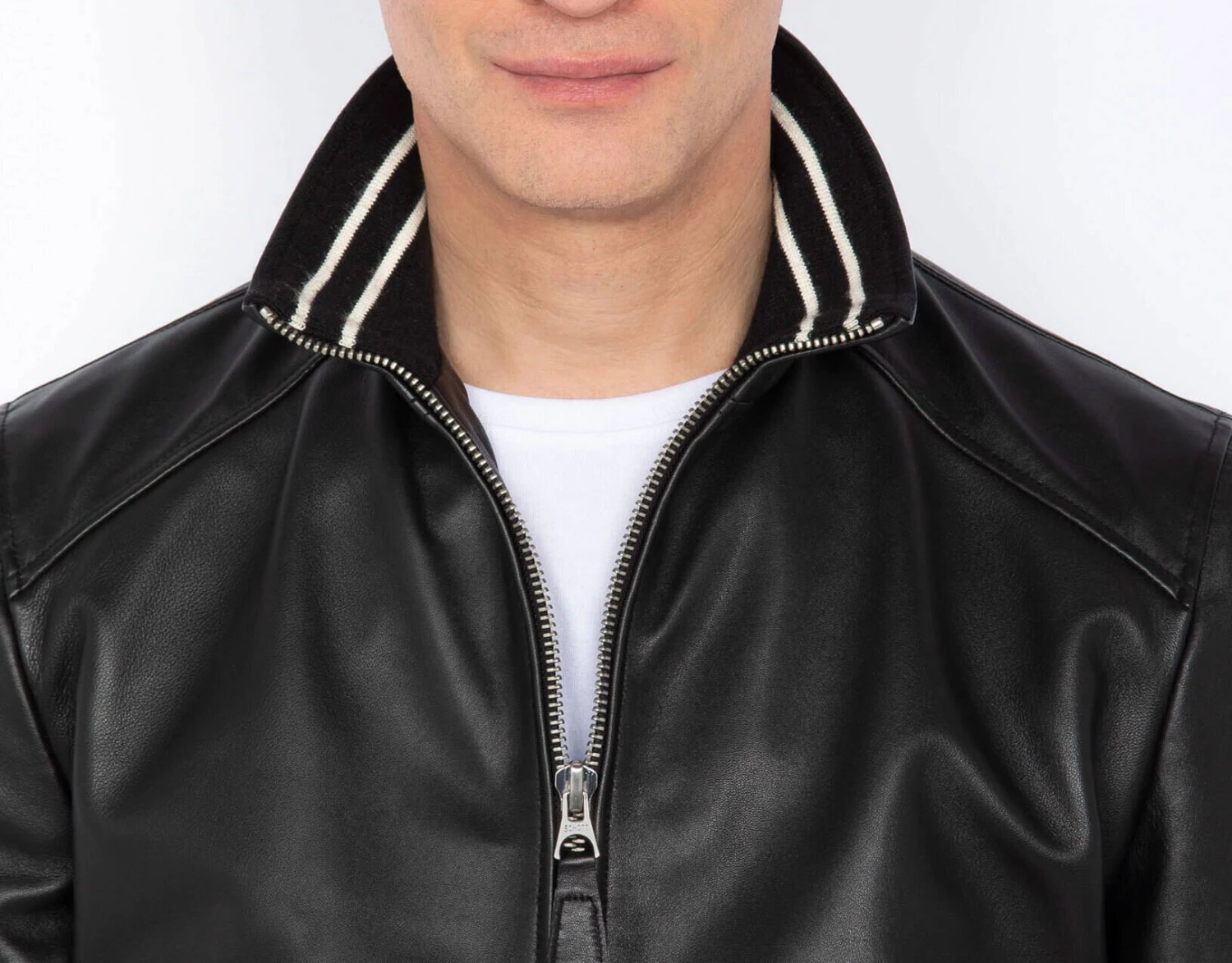 Blouson Cuir Homme Noir Schott Esprit Teddy "LC FRESNOVARS" 3 Blouson Cuir Homme Noir Schott Esprit Teddy "LC FRESNOVARS" – Image 3