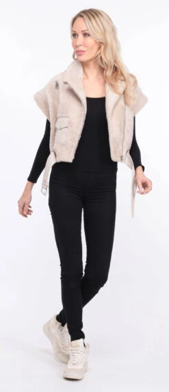 Gilet Sans Manches Mouton écru Femme " SIE "