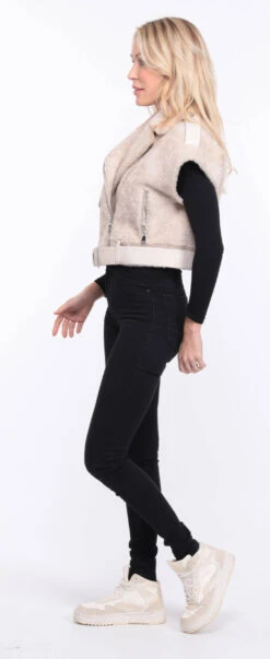 Gilet Sans Manches Mouton écru Femme " SIE " -Maroquinerie blouson sia ecru 8 061693100 1422 01072023 scaled