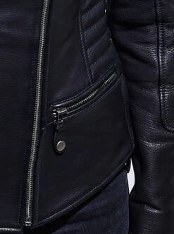 Blouson Motard Cuir Femme Vachette Noir " 101780 " -Maroquinerie blousoncuir101780noir6 099661200 1749 14102022