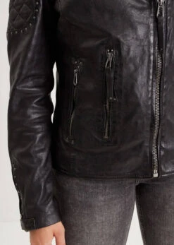 Blouson Cuir Femme Agneau Noir " 102357 " -Maroquinerie blousoncuir102357noir6 088010200 1750 14102022