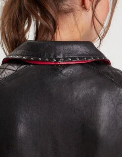 Blouson Cuir Femme Agneau Noir " 102357 " -Maroquinerie blousoncuir102357noir8 006869800 1749 14102022