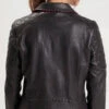 Blouson Cuir Femme Agneau Noir " 102357 "