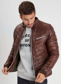 Doudoune Cuir Homme Bison " 102444 " 7 Doudoune Cuir Homme Bison " 102444 " -Maroquinerie blousoncuir102444bis 070120800 1135 17102022