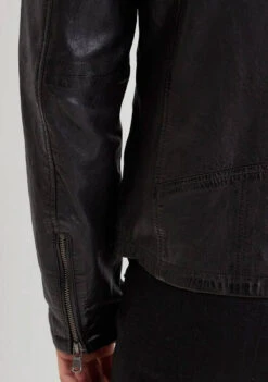 Blouson Cuir Homme à Capuche Noir " 102504 " -Maroquinerie blousoncuir102504noir1 065556100 1801 14102022