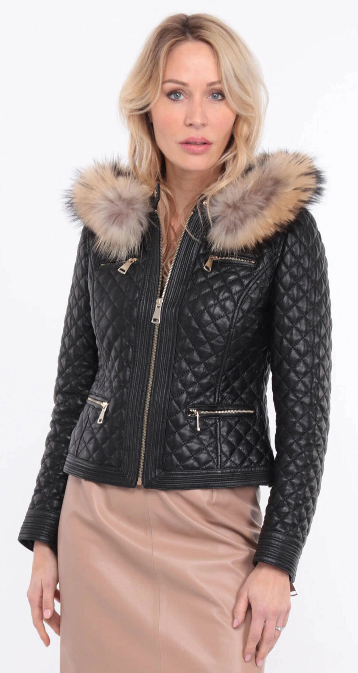 Blouson Cuir Femme Agneau Noir " KATY " 19 Blouson Cuir Femme Agneau Noir " KATY " â Image 19