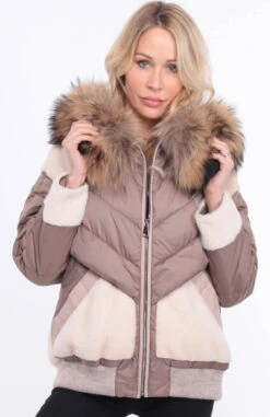 Blouson Tissu Mouton Et Renard Beige " MEVON " -Maroquinerie blousonmegevebeige8 084487500 1559 04072023