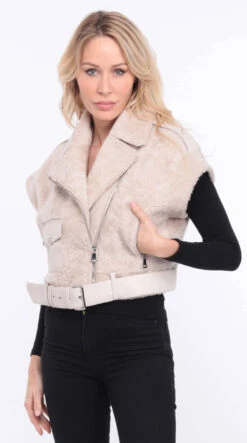 Gilet Sans Manches Mouton écru Femme " SIE " -Maroquinerie blousonsiaecru2 053798600 1558 04072023 scaled