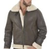 Blouson Cuir Homme Schott Fourrure Moutonmarron Coupe Bombardier " LC 1259 "