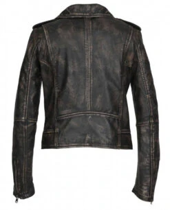 Oakwood Blouson Cuir Femme Style Biker Marron Vieilli " 64505 "